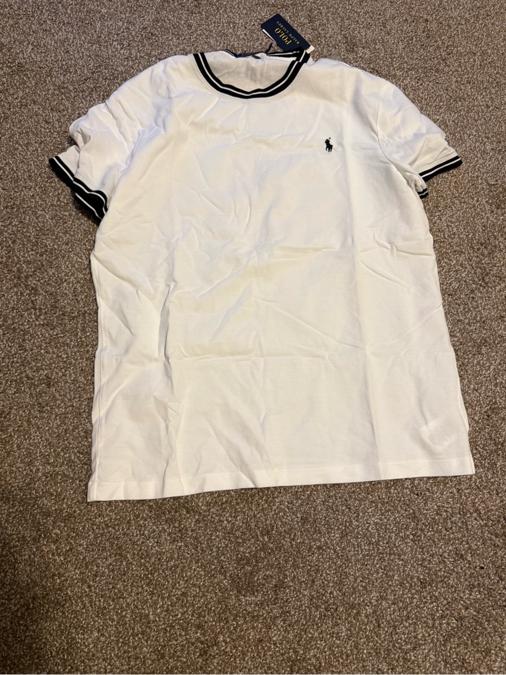 Men’s Ralph Lauren White Tipped Short Sleeve Polo Tee